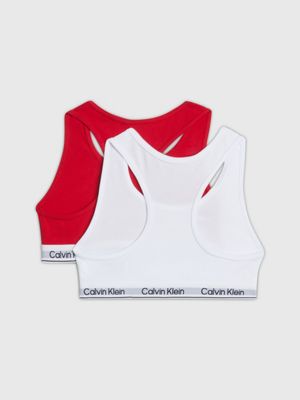 Calvin Klein Kids Cotton Logo Bralettes (Pack of 2)