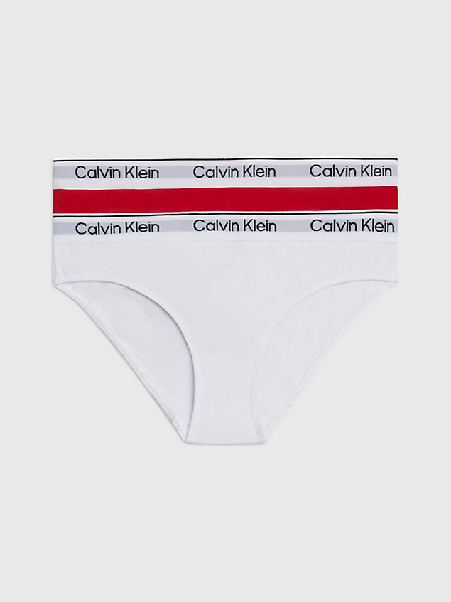 red 2 pack girls bikini briefs - modern cotton for girls calvin klein