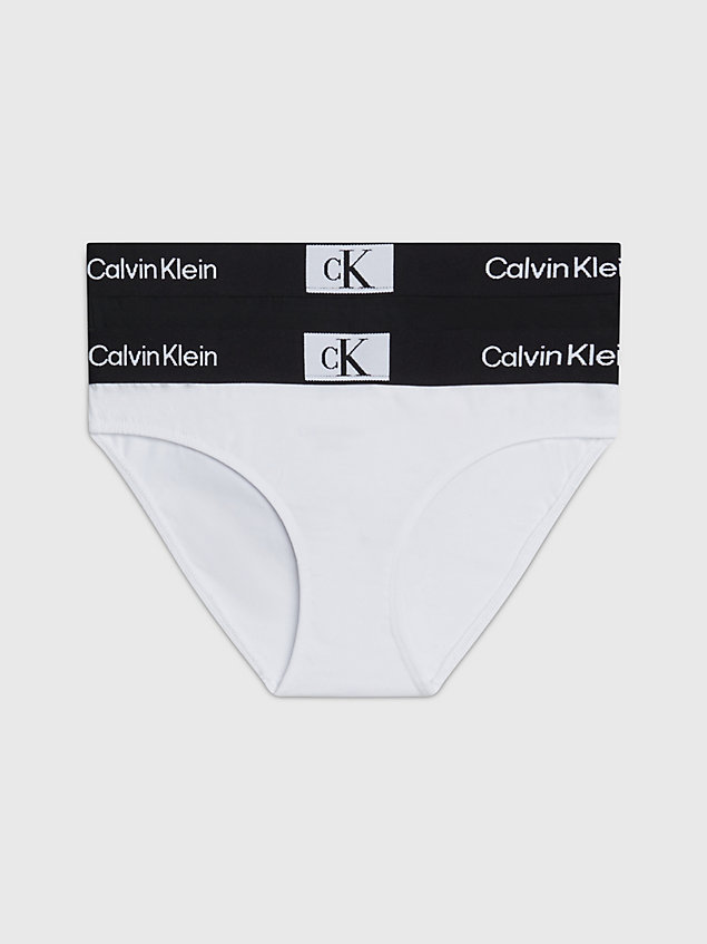 white 2 pack girls bikini briefs - ck96 for girls calvin klein