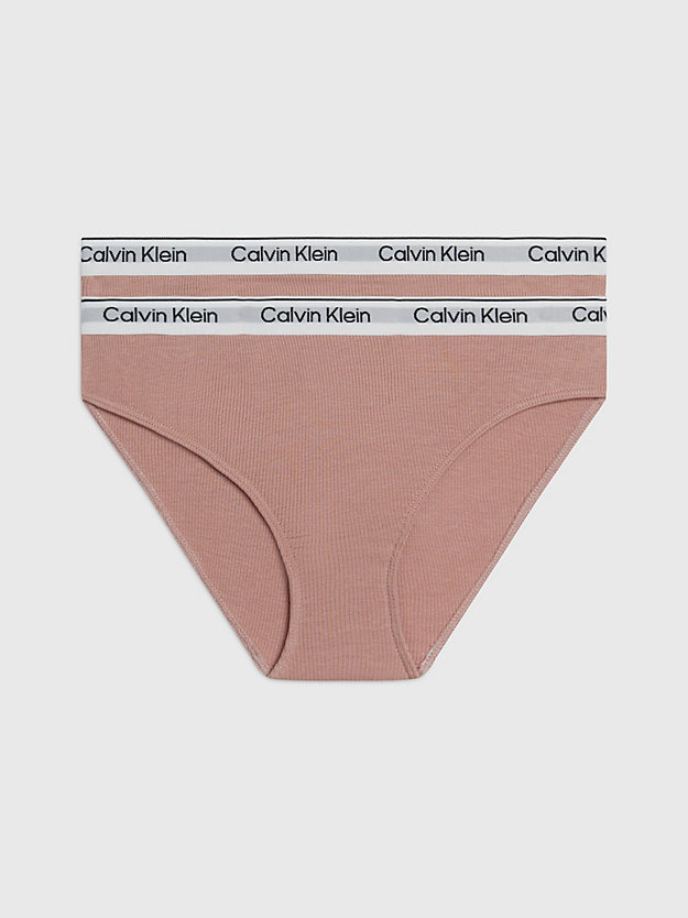 velvetpink/velvetpink 2 pack girls bikini briefs - modern cotton for girls calvin klein