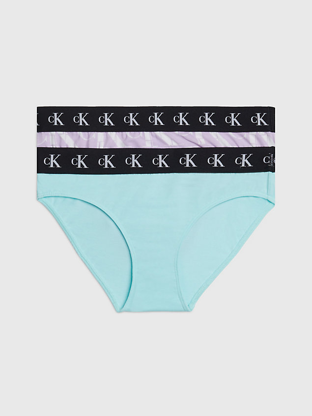 purple 2 pack girls bikini briefs - ck monogram for girls calvin klein
