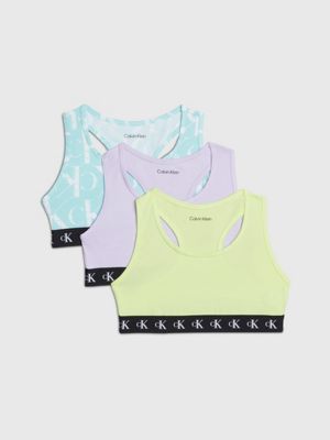  Calvin Klein Girls' Soft Cotton Racerback Bralette Bra,  Multipack, Black/HG: Clothing, Shoes & Jewelry