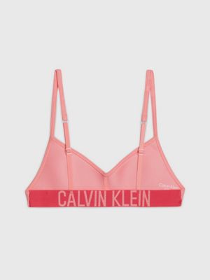 Entyinea Womens Bras Seamless Rib Triangle Bralette Hot Pink 38/85