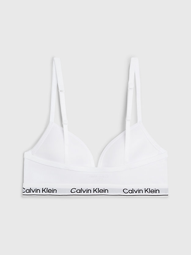 pvh classic white girls triangle bra - modern cotton for girls calvin klein