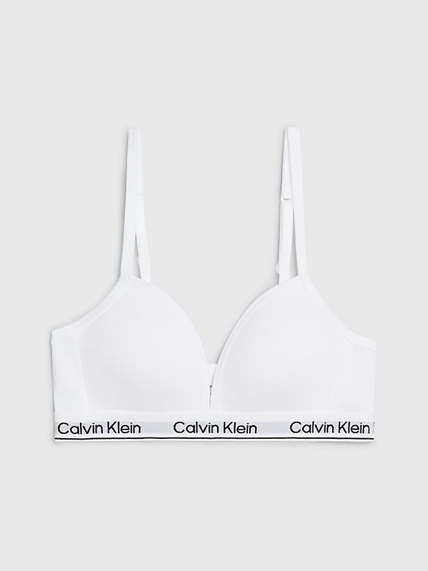pvh classic white girls triangle bra - modern cotton for girls calvin klein