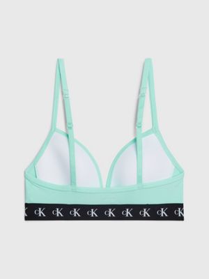 Padded triangle bra with monogram pattern and adjustable straps