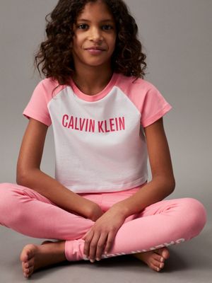 pinkgrapefruit/w/pinkgrapefruit pyjama set - intense power for girls calvin klein