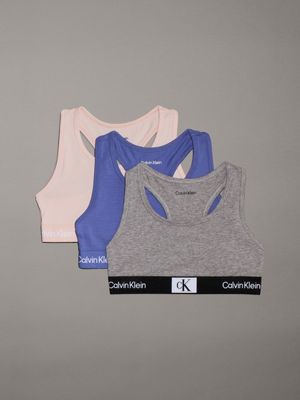 pink 3 pack girls bralettes - ck96 for girls calvin klein jeans