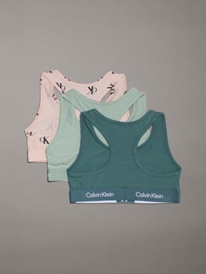 aop/jadeite/northatlantic 3 pack girls bralettes - ck96 for girls calvin klein jeans