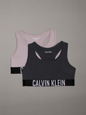 grey 2 pack girls bralettes - intense power for girls calvin klein jeans