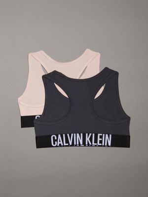 peachwhip/ebony 2 pack girls bralettes - intense power for girls calvin klein jeans