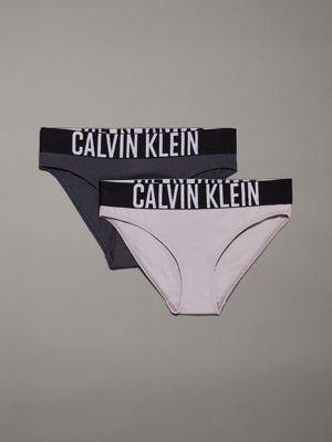 grey 2 pack girls bikini briefs - intense power for girls calvin klein jeans