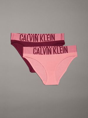 pink 2 pack girls bikini briefs - intense power for girls calvin klein jeans