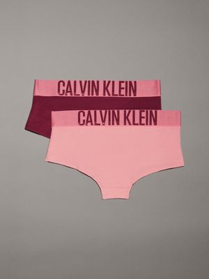 tropicalblush/richcherry 2 pack girls hipster panties - intense power for girls calvin klein jeans