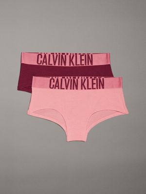 pink 2 pack girls hipster panties - intense power for girls calvin klein jeans