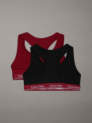 winery/pvhblack 2 pack girls bralettes - modern cotton for girls calvin klein jeans