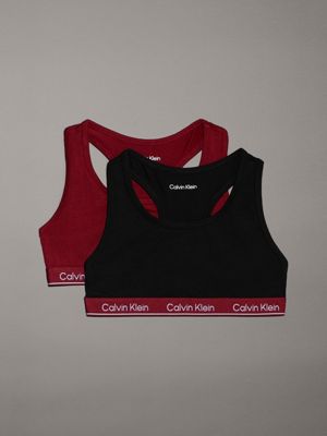 red 2 pack girls bralettes - modern cotton for girls calvin klein jeans