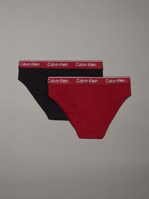 winery/pvhblack 2 pack girls bikini briefs - modern cotton for girls calvin klein jeans