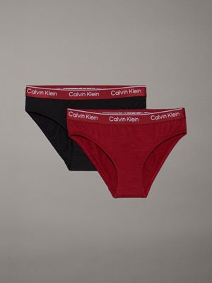 red 2 pack girls bikini briefs - modern cotton for girls calvin klein jeans