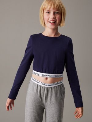 peacoat/w/greyheather pyjama set - modern cotton for girls calvin klein jeans