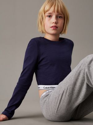 peacoat/w/greyheather pyjama set - modern cotton for girls calvin klein jeans