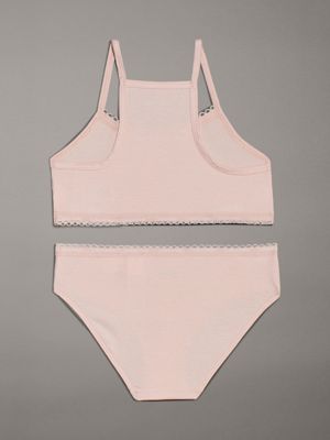 peachwhip/w/peachwhip bralette and briefs gift set - modern cotton for girls calvin klein jeans