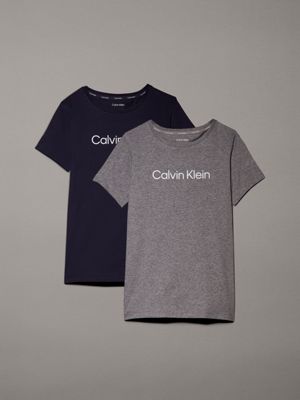 grey 2 pack girls t-shirts - modern cotton for girls calvin klein jeans