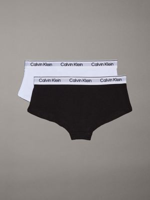 pvhclassicwhite/pvhblack 2 pack girls hipster panties - modern cotton for girls calvin klein jeans