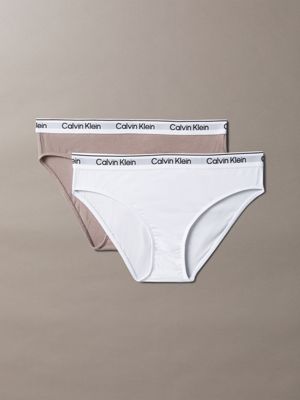 multi 2 pack girls bikini briefs - icon cotton stretch for girls calvin klein jeans