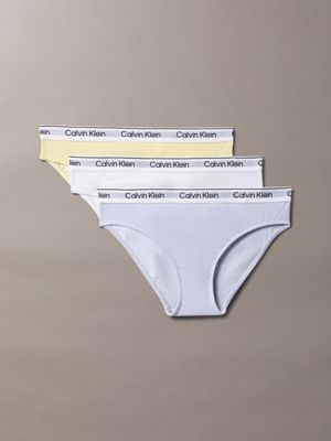 multi 3 pack girls bikini briefs - icon cotton stretch for girls calvin klein jeans