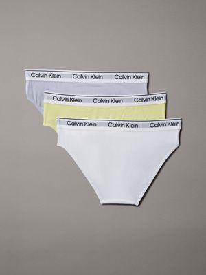 purpleheather/elfinyellow/pcwhite 3er-pack slips für mädchen - icon cotton stretch für mädchen - calvin klein jeans