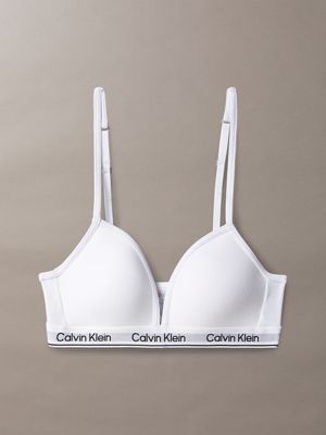 white mädchen-bralette - icon cotton stretch für mädchen - calvin klein jeans