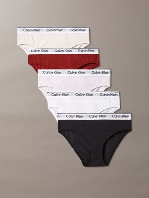 black 5-pack slips voor meisjes - icon cotton stretch voor meisjes - calvin klein jeans