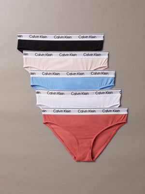 multi 5 pack girls bikini briefs - icon cotton stretch for girls calvin klein jeans