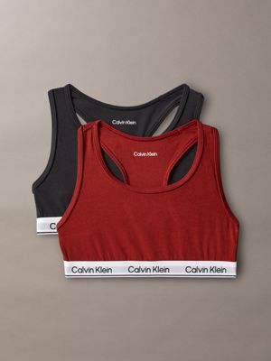 multi 2-pack meisjesbralettes - icon cotton stretch voor meisjes - calvin klein jeans