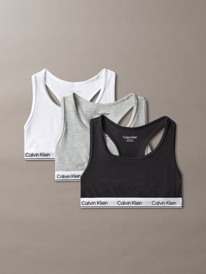 multi 3-pack meisjesbralettes - icon cotton stretch voor meisjes - calvin klein jeans
