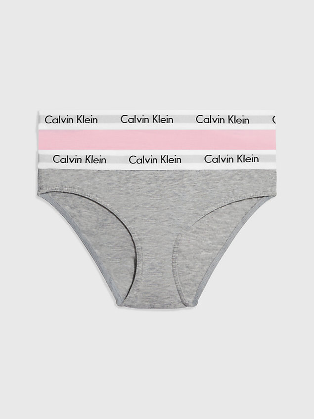 multi 2 pack girls bikini briefs - modern cotton for girls calvin klein