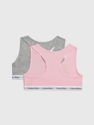 Calvin Klein Kids' Bralette, Pack of 2, Grey Heather/Unique at John Lewis &  Partners