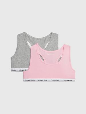 multi 2 pack girls bralettes - modern cotton for girls calvin klein