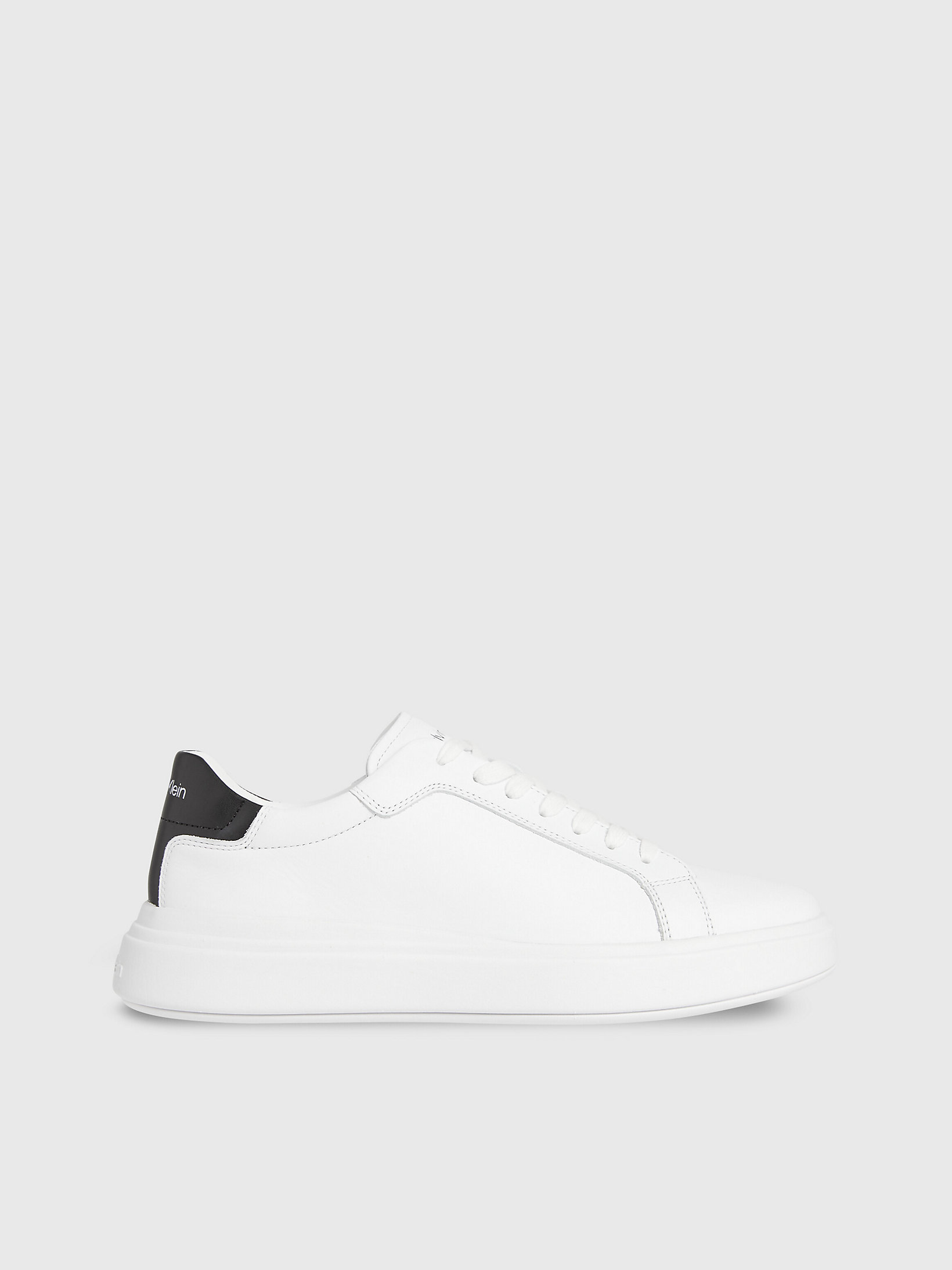 Sneaker In Pelle > White / Black > undefined uomo > Calvin Klein