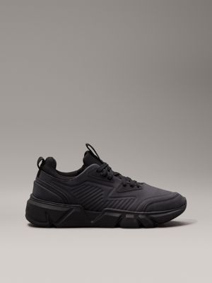 Calvin klein outlet black leather trainers