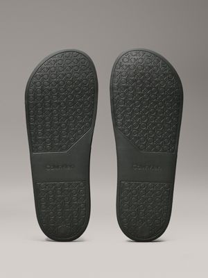 dark olive logo sliders for men calvin klein