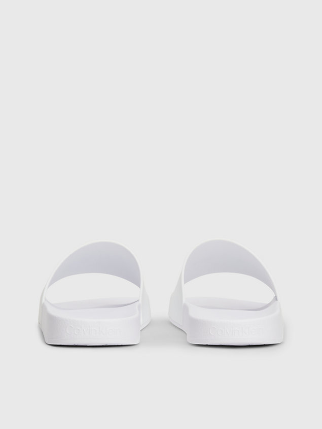 white logo-slippers für herren - calvin klein