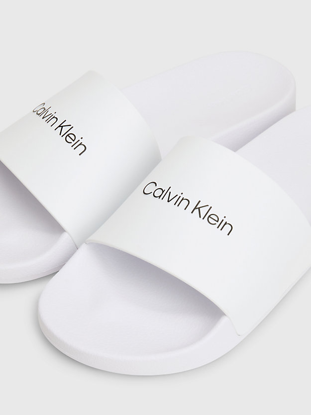 bright white logo sliders for men calvin klein