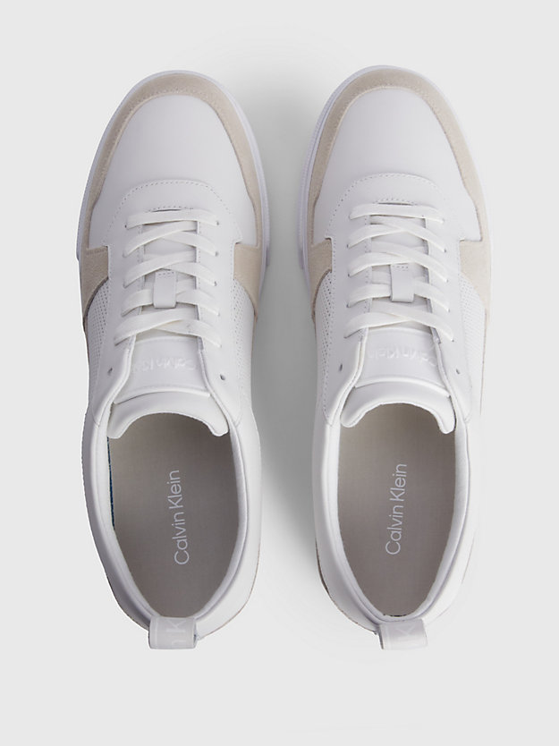 WHITE MIX Leather Trainers for men CALVIN KLEIN