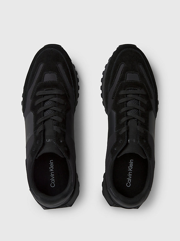 triple black buty sportowe z zamszu dla mężczyźni - calvin klein