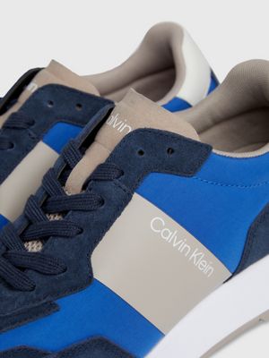 delta blue/calvin navy/atmosphere suede trainers for men calvin klein