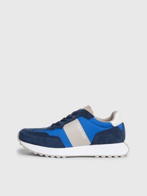 delta blue/calvin navy/atmosphere suede trainers for men calvin klein