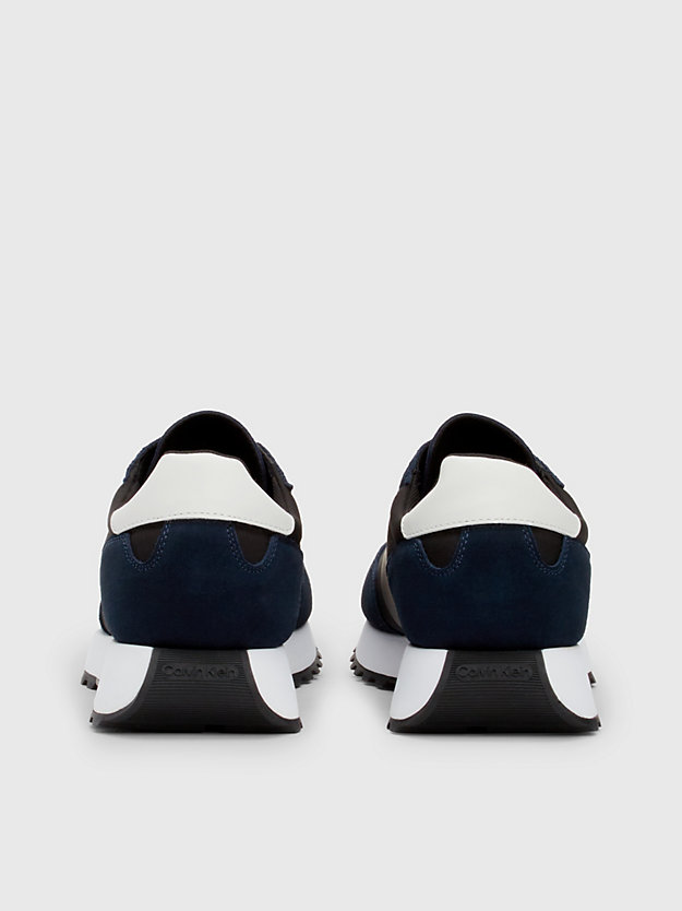 navy/black/white buty sportowe z zamszu dla mężczyźni - calvin klein