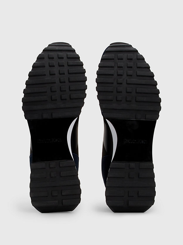 zapatillas de ante navy/black/white de hombre calvin klein